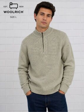 Vintage Woolrich Quarter Zip Wool Blend Sweater Outdoorwear grandpacore preppy L